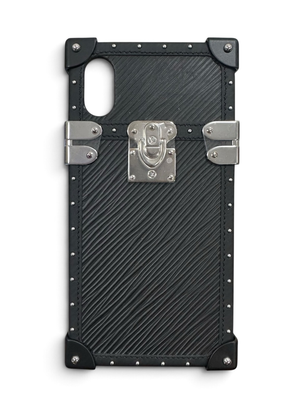 Louis Vuitton Black Epi Leather & Silver Eye-Trunk iPhone X/Xs Case